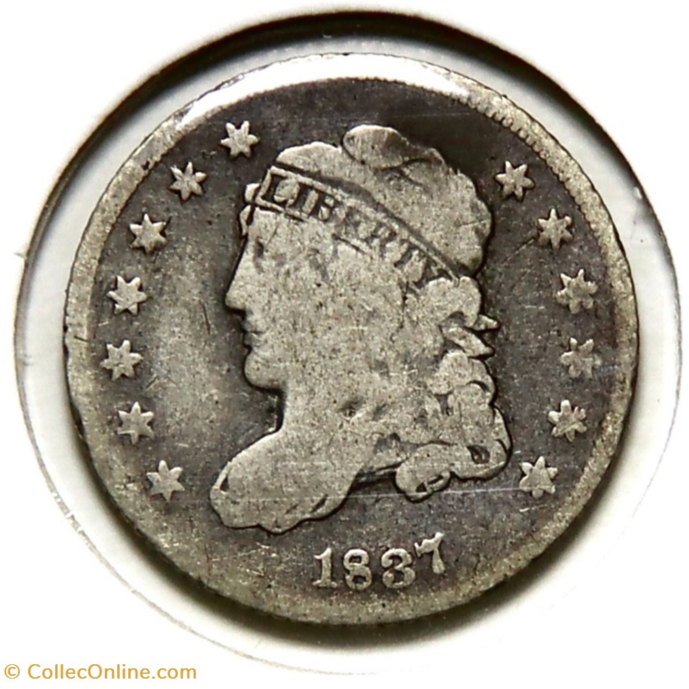 Half Dime - Capped Bust, 1837 monnaies monde etats unis half dime capped bust 1837