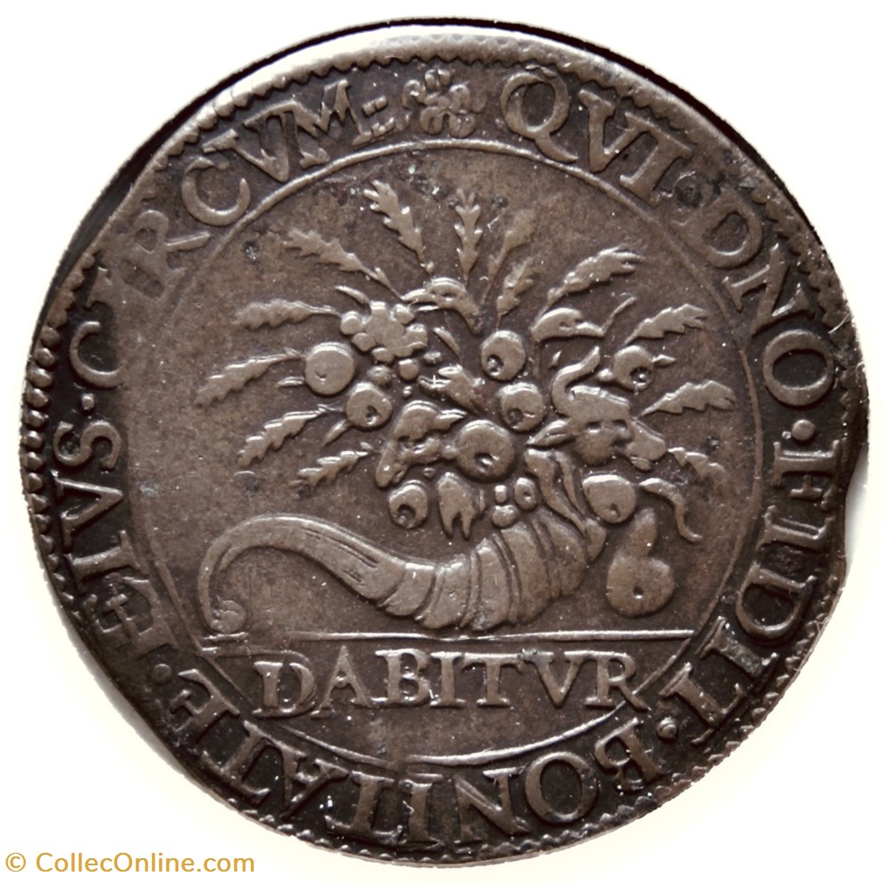 Dix-sept Provinces. 1587, Cuivre. Famine dans l'Artois monnaies paranumismatique jetons poids dix sept provinces 1587 cuivre famine dans artois