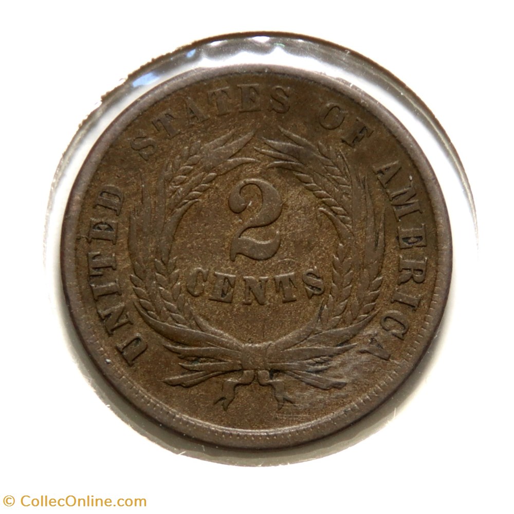 2 Cents - "Union Shield", 1865 monnaies monde etats unis 2 cents union shield 1865