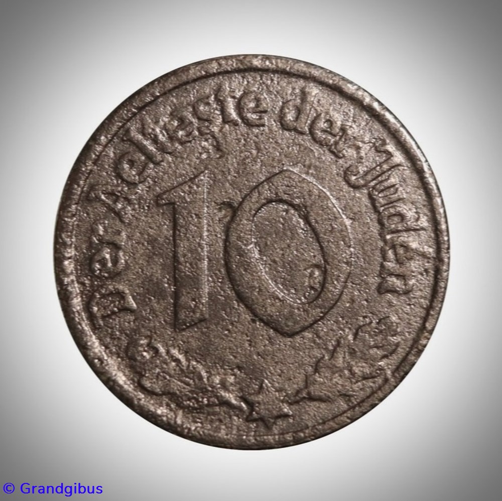 Ghetto de Litzmannstadt - 10 Pfennig 1942 (1er type) 2 monnaies monde allemagne ghetto de litzmannstadt 10 pfennig 1942 1er type