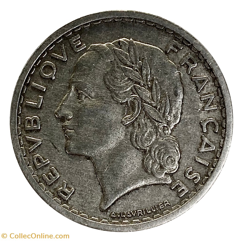 5 Francs Lavrillier Aluminium - 1950B monnaies monde france 5 francs lavrillier aluminium 1950b