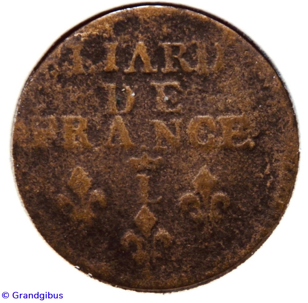 Liard de France 1694L♔ monnaies europe medievale royales liard de france 1694l