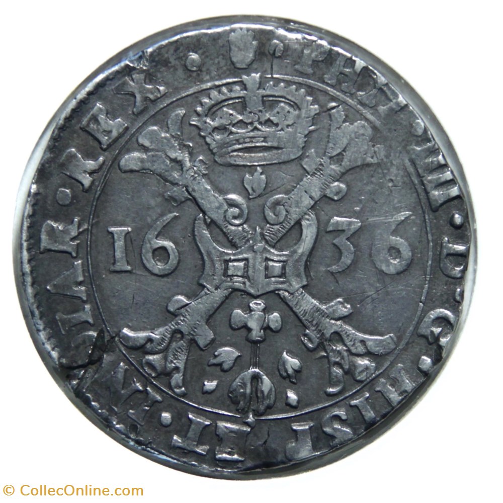 monnaies europe medievale pays bas espagnols philippe iv patagon 1636 anvers