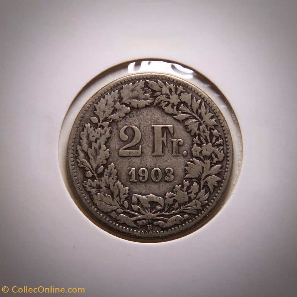 2 Francs 1903 B Helvetia debout monnaies monde suisse 2 francs 1903 b helvetia debout