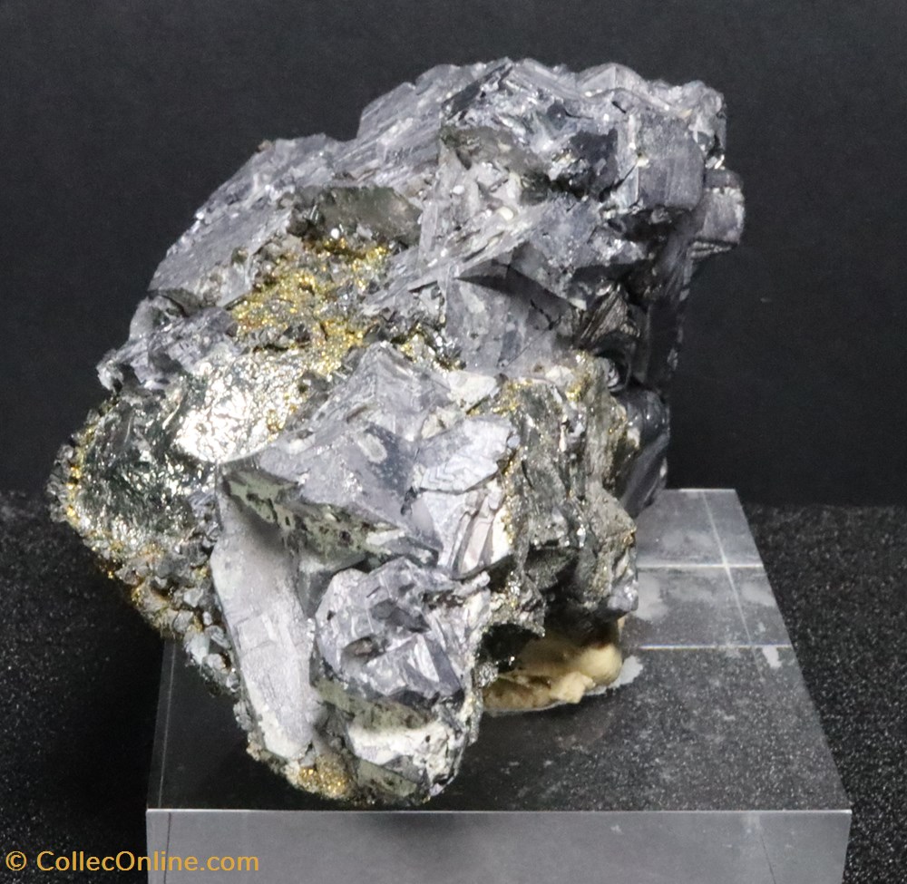 Galénite - Chalcopyrite (Bulgarie) 4 mineraux meteorites galene galenite chalcopyrite bulgarie