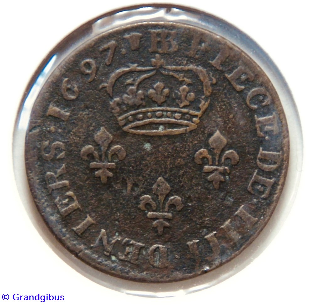 4 Deniers de Strasbourg1697BB monnaies europe medievale france royales 4 deniers de strasbourg1697bb