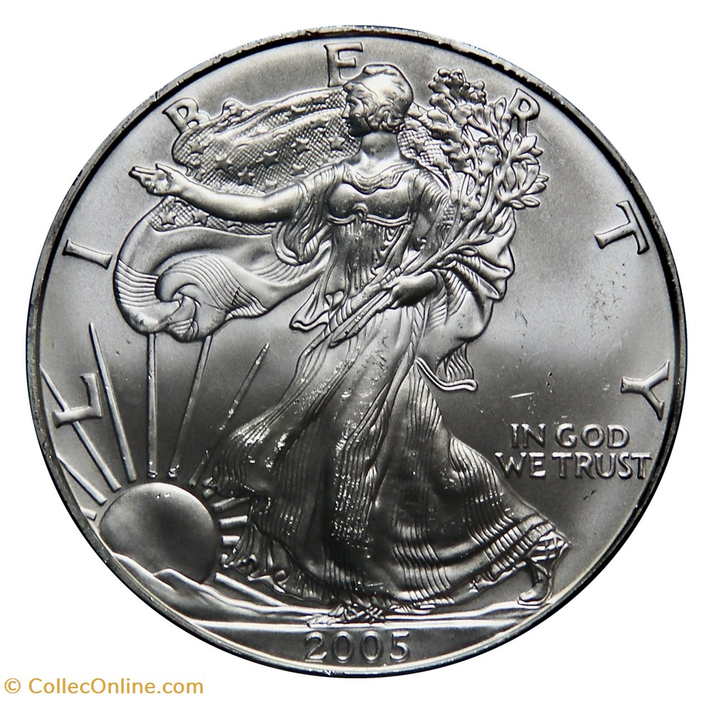 monnaies monde etats unis 1 dollar silver eagle 2005 west point