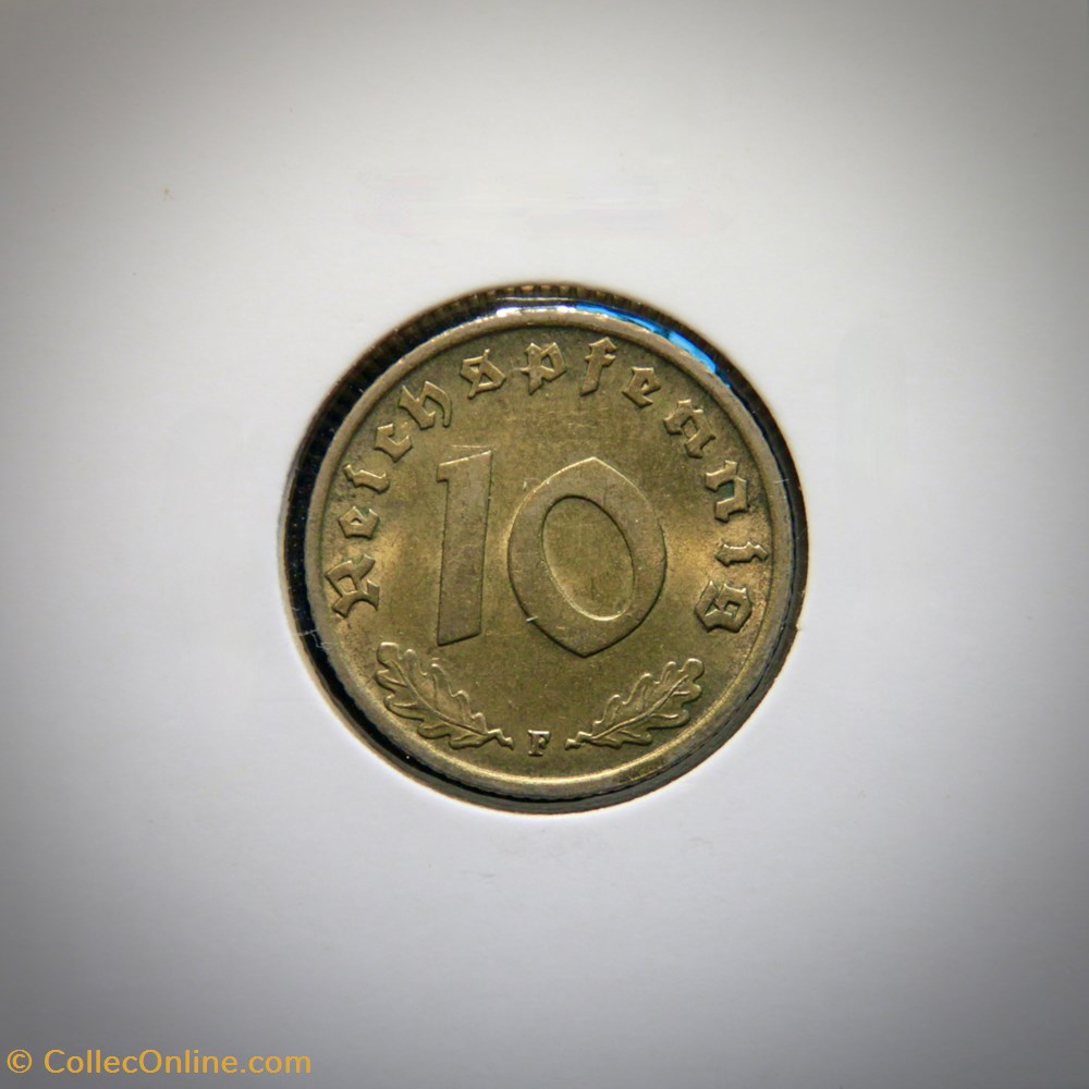 10 Reichspfennig 1938 F monnaies monde allemagne 10 reichspfennig 1938 f