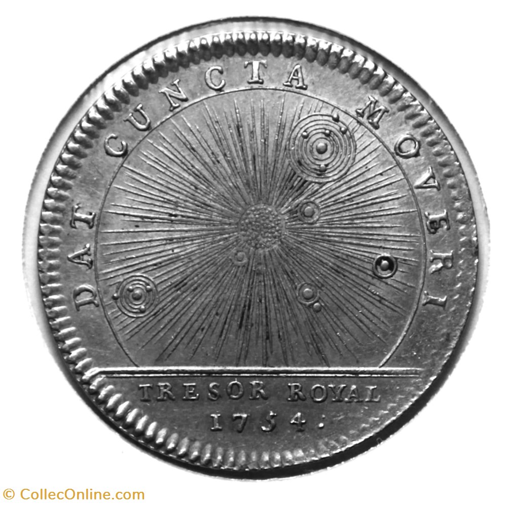 Louis XV, Trésor royal. 1754 Argent. monnaies paranumismatique jetons poids louis xv tresor royal 1754 argent