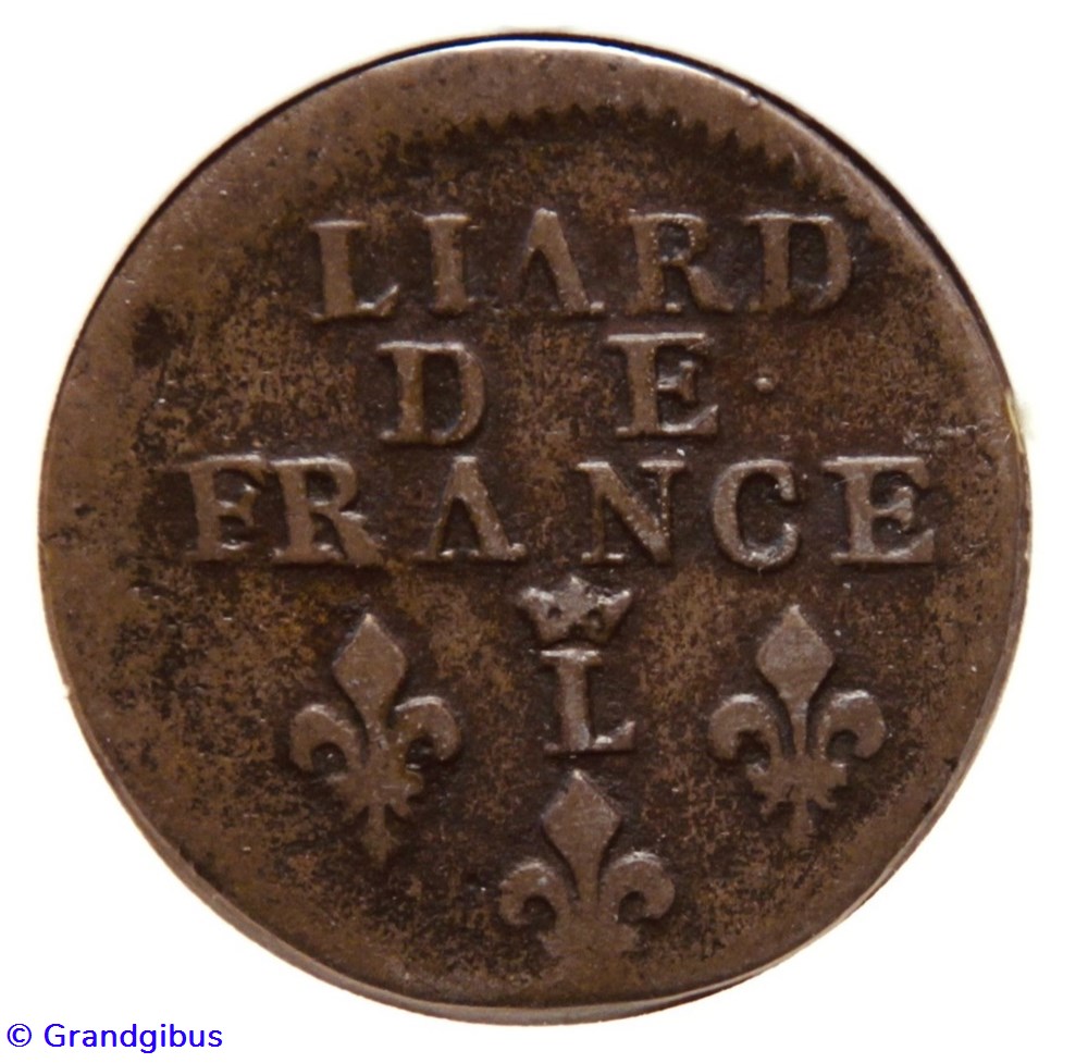 Liard de France 1693L♔ monnaies europe medievale royales liard de france 1693l