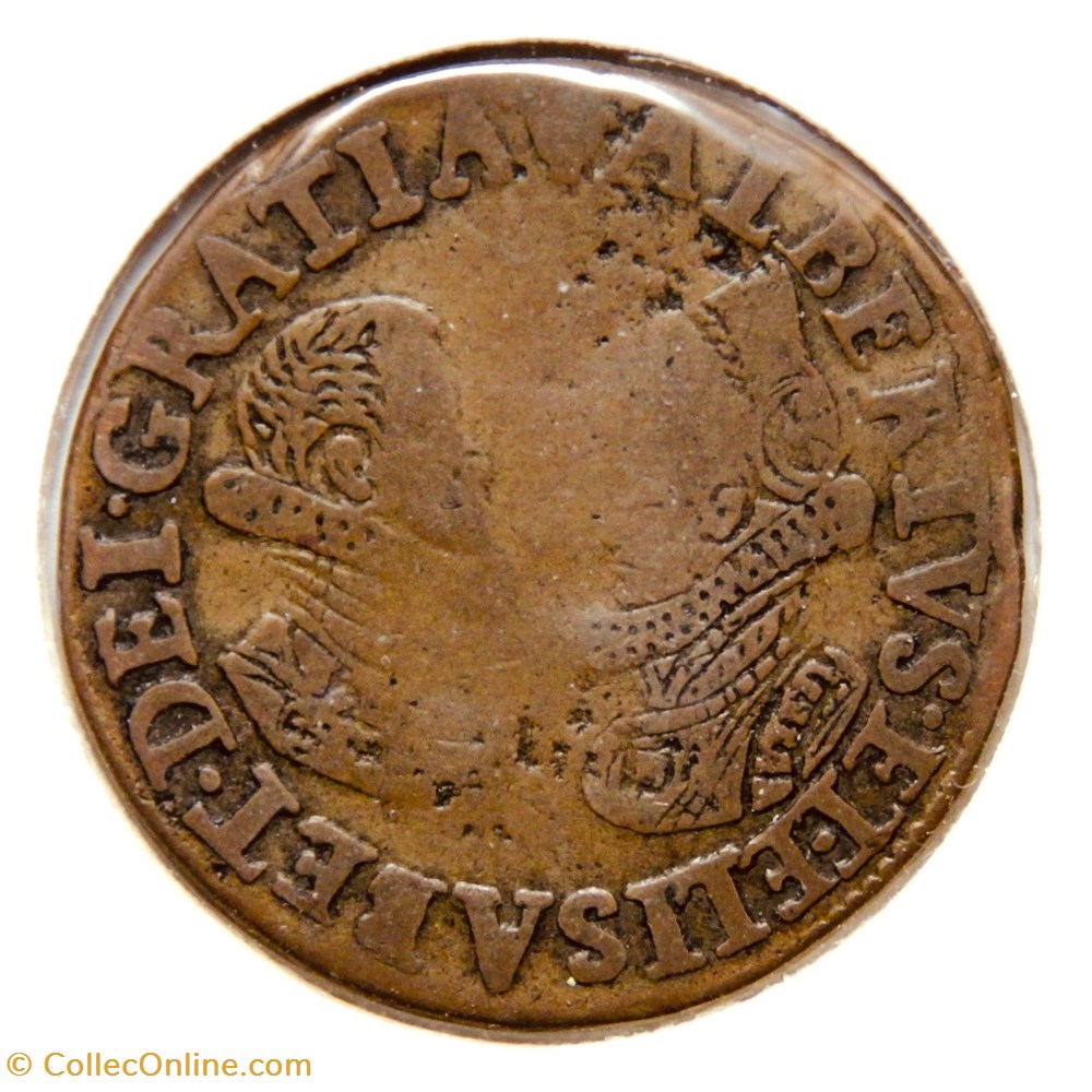 Albert & Isabelle. 1608 Anvers, Cuivre. monnaies paranumismatique jetons poids albert isabelle 1608 anvers cuivre