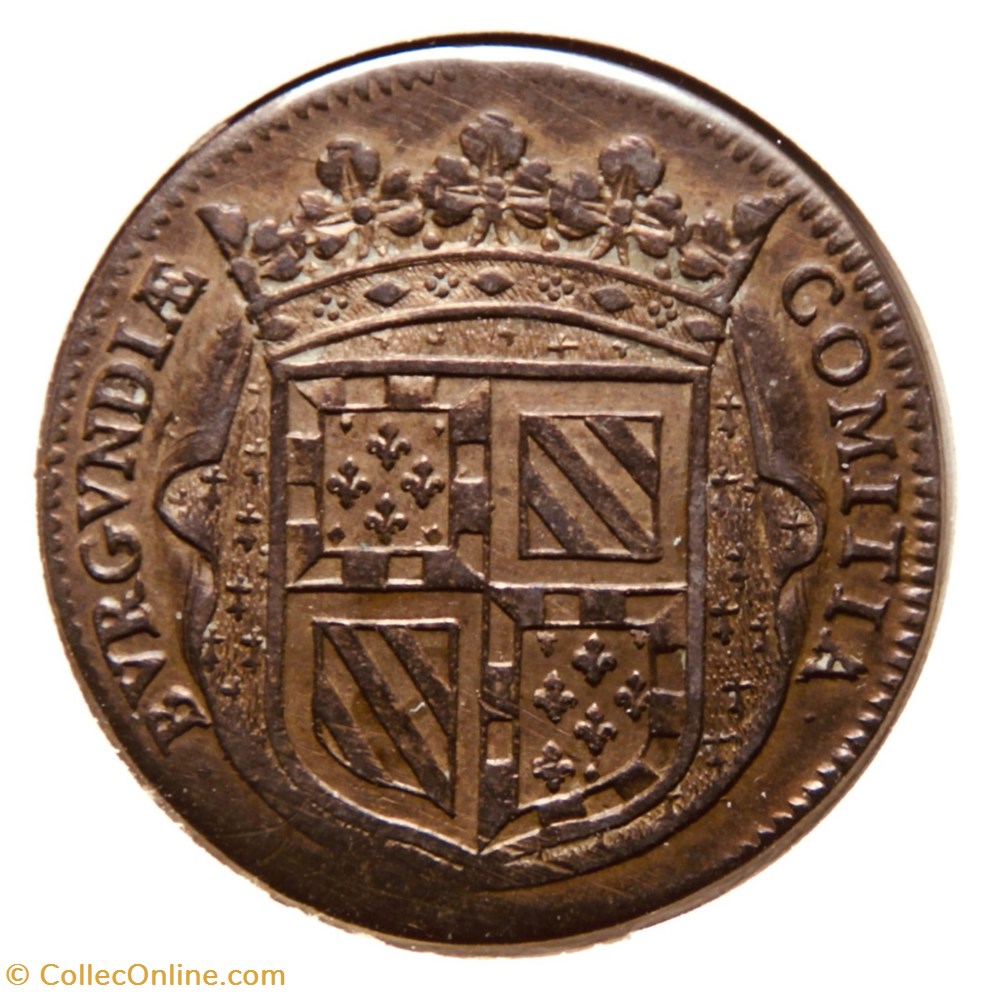 États de Bourgogne. 1659, Cuivre. L'annonce de la paix des Pyrénées monnaies paranumismatique jetons poids etats de bourgogne 1659 cuivre annonce de la paix des pyrenees