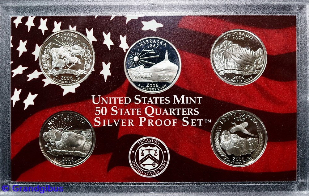 Série 2006 S - US Mint Silver Proof Set monnaies monde etats unis serie 2006 s us mint silver proof set