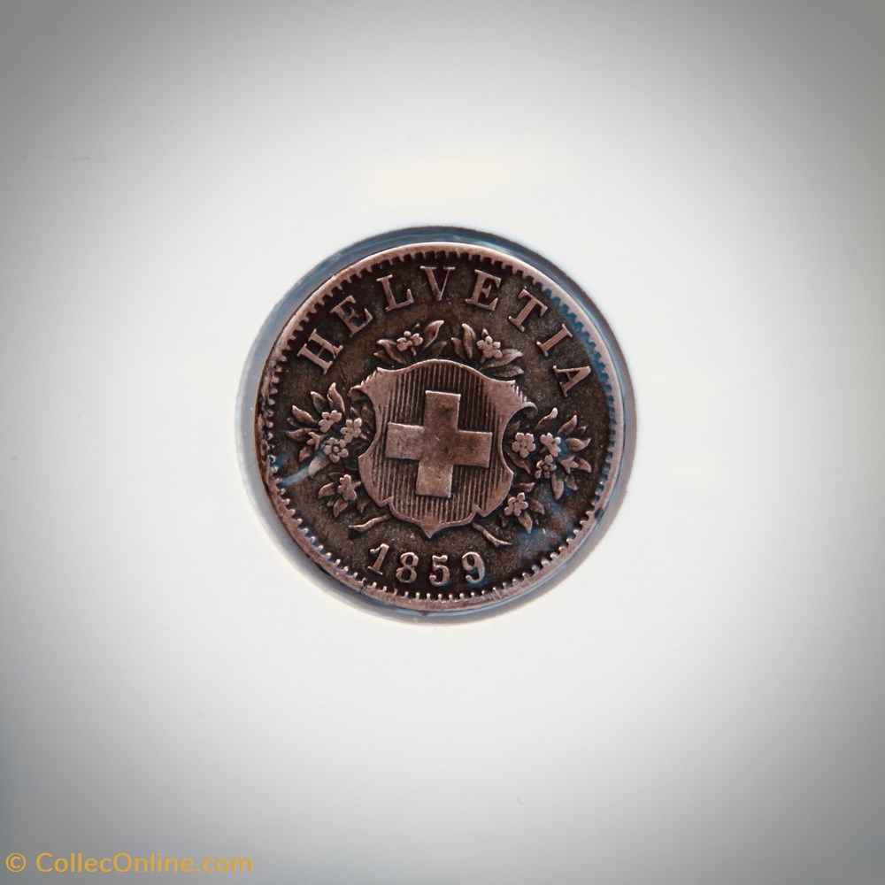 20 Centimes Écusson 1859 B monnaies monde suisse 20 centimes ecusson 1859 b