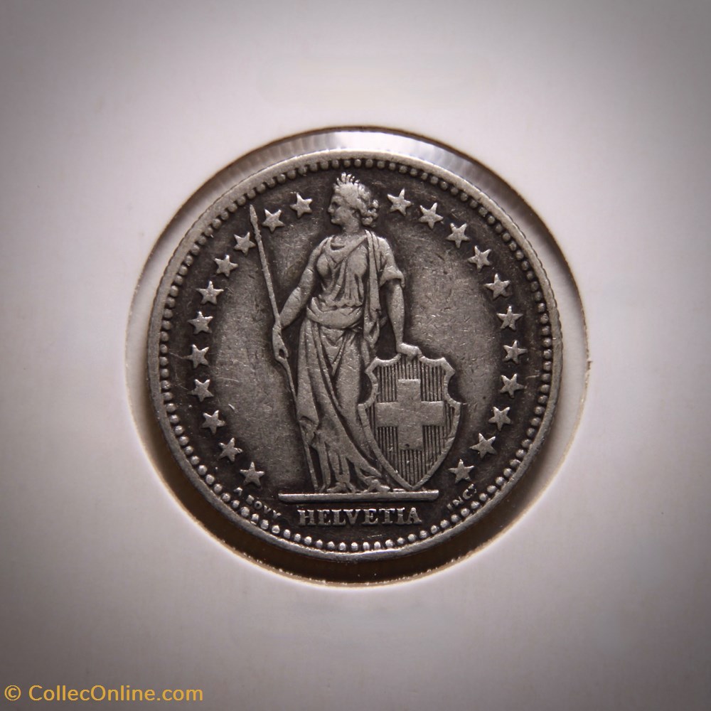 monnaies monde suisse 2 francs 1943 b helvetia debout