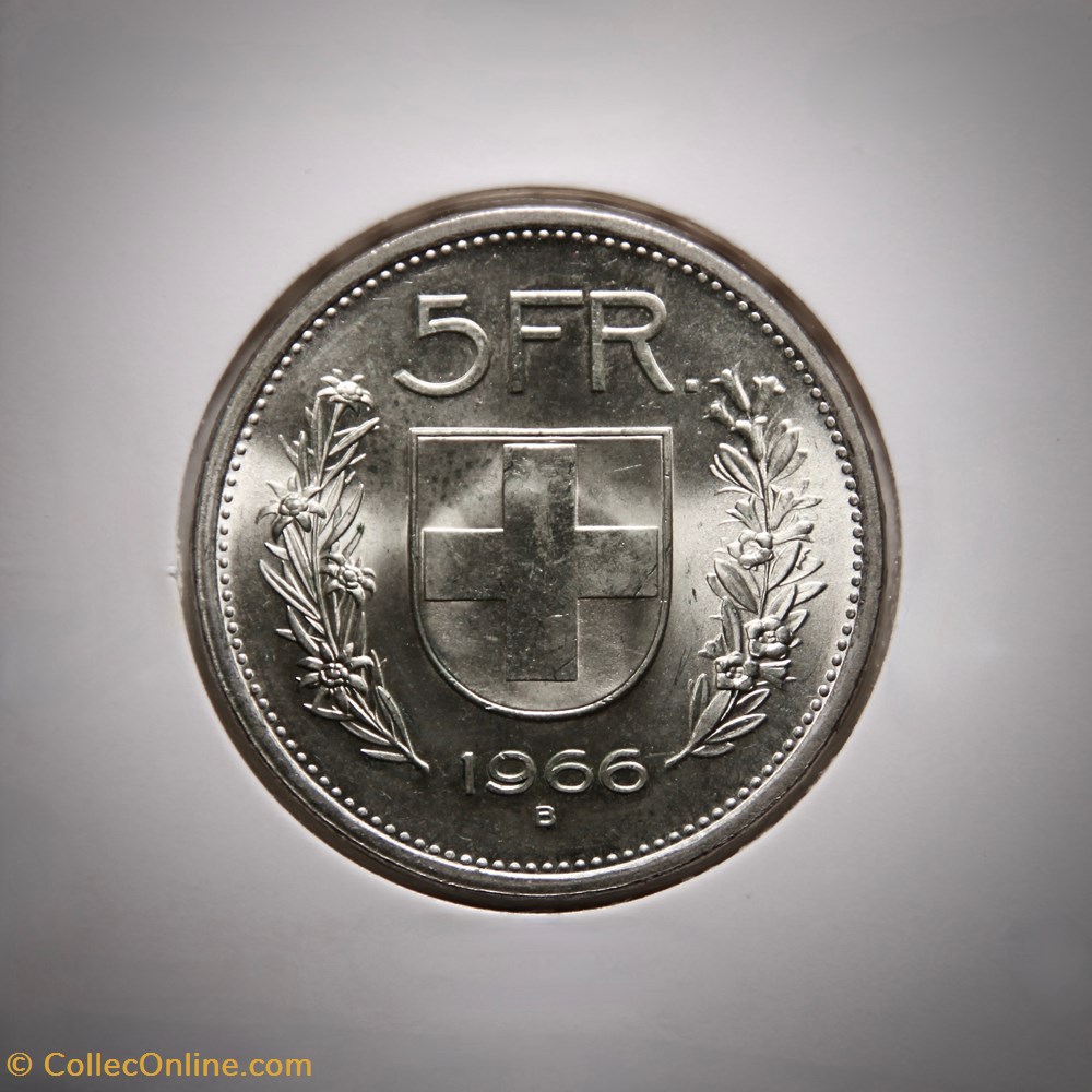 5 Francs 1966 B Berger (p.m) monnaies monde suisse 5 francs 1966 b berger p m
