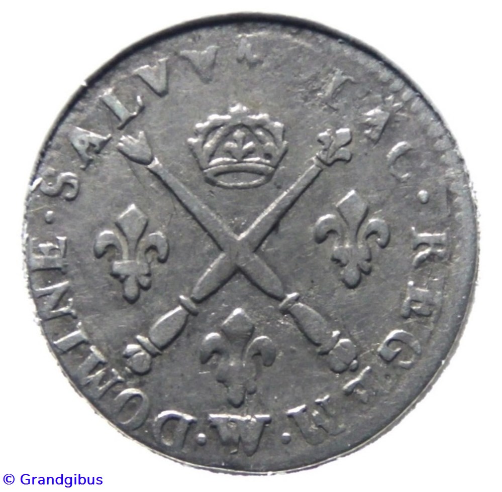 5 sols aux insignes 1702 W monnaies europe medievale france royales 5 sols aux insignes 1702 w