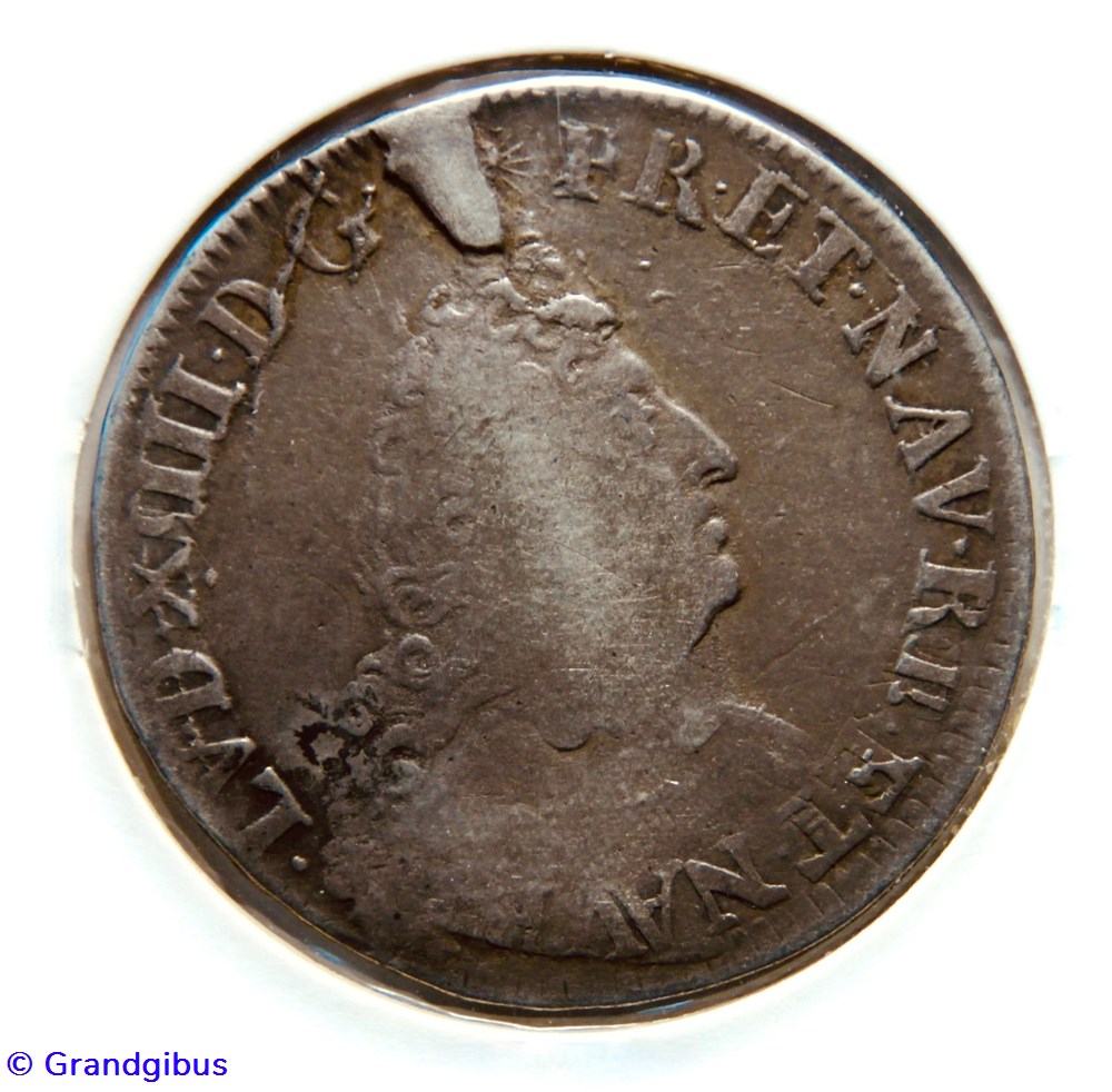 Demi-écu aux palmes 1695W monnaies europe medievale france royales demi ecu aux palmes 1695w