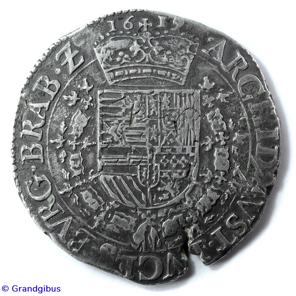 monnaies europe medievale pays bas espagnols albert isabelle patagon 1619 anvers