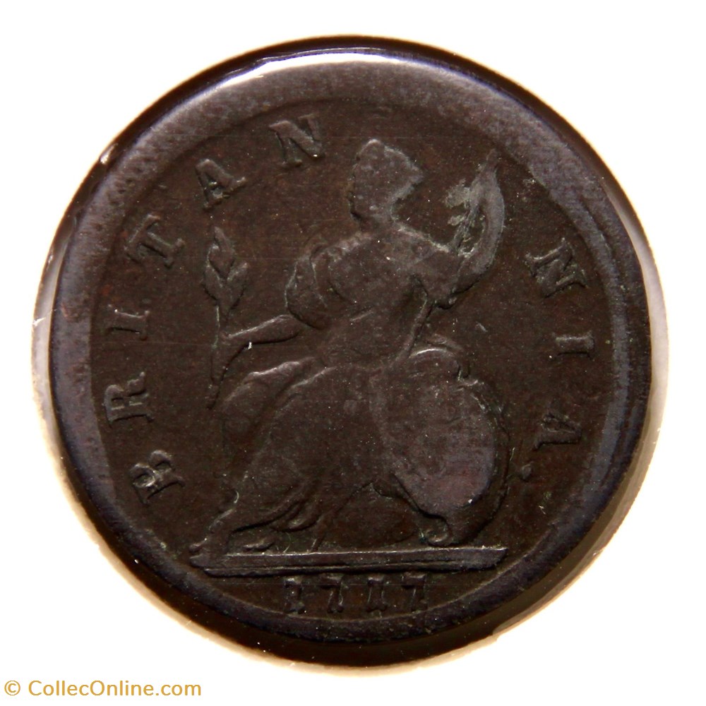 George I - Half Penny 1717. monnaies europe medievale royaume d angleterre george i half penny 1717