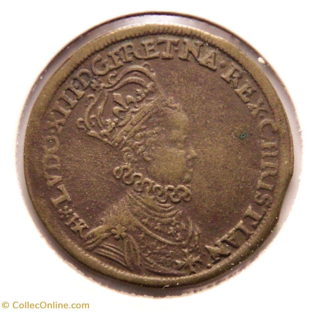 Louis XIII, Sacre à Reims. 1610 Cuivre. monnaies paranumismatique jetons poids louis xiii sacre a reims 1610 cuivre