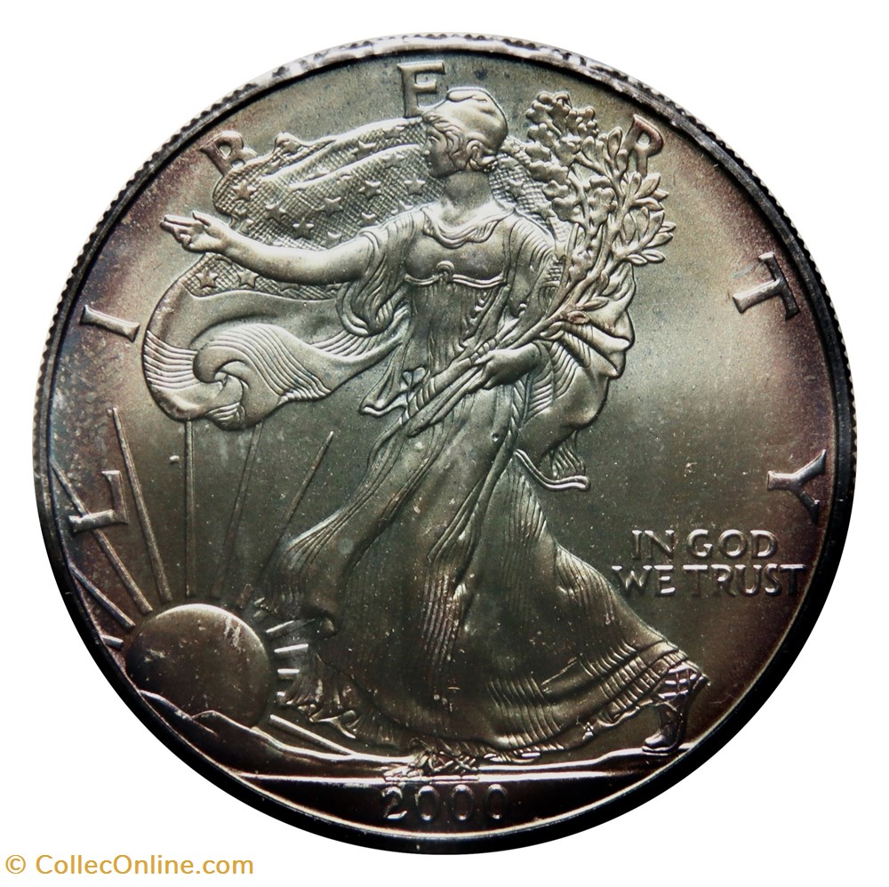 1 Dollar - Silver Eagle, 2000 (West Point) monnaies monde etats unis 1 dollar silver eagle 2000 west point