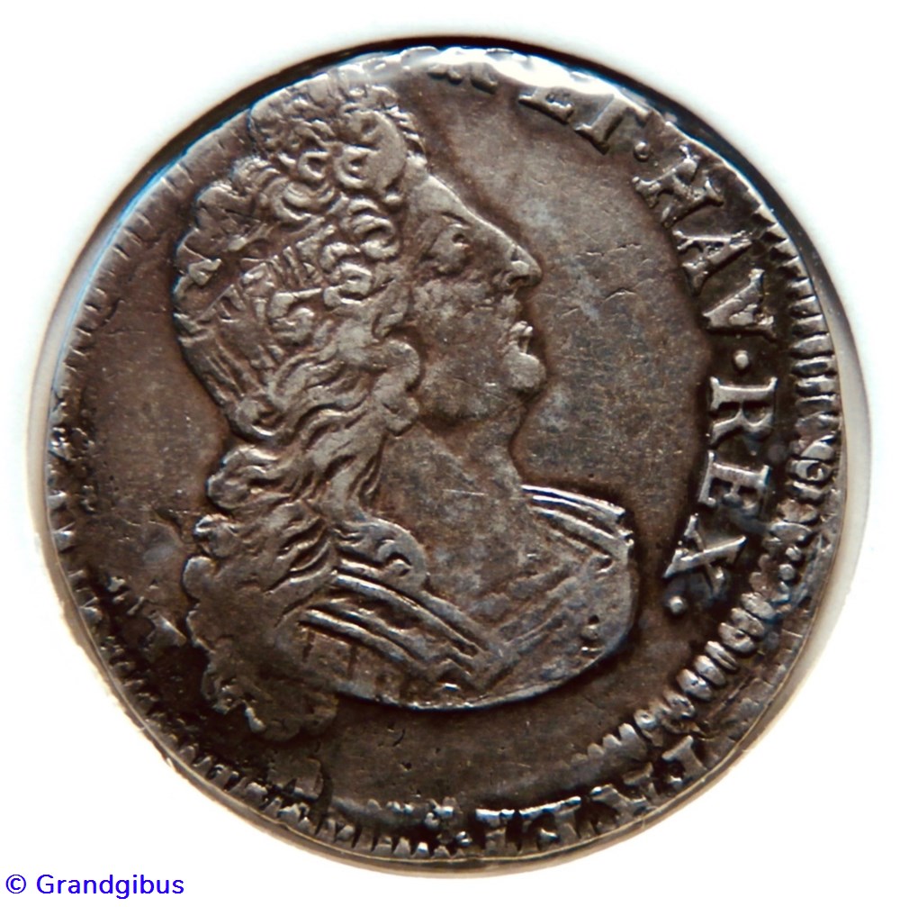 monnaies europe medievale france royales quart ecu aux insignes 1702p