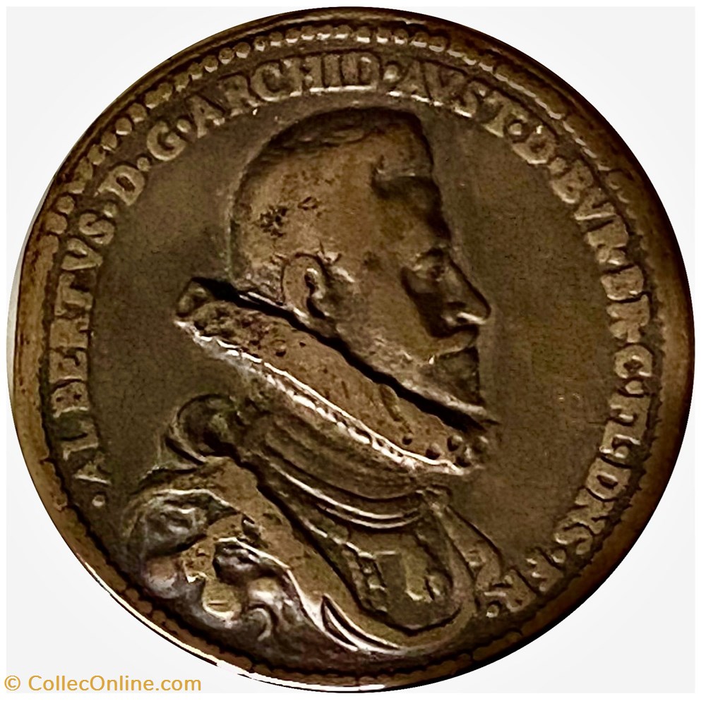 monnaies europe medievale bourguignons pays bas meridionaux medaille de mariage albert elisabeth