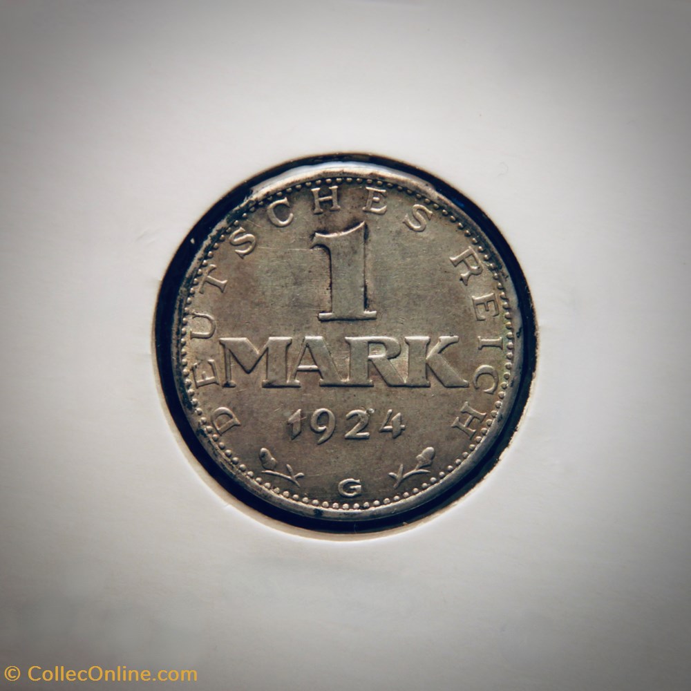 1 Mark 1924 G monnaies monde allemagne 1 mark 1924 g