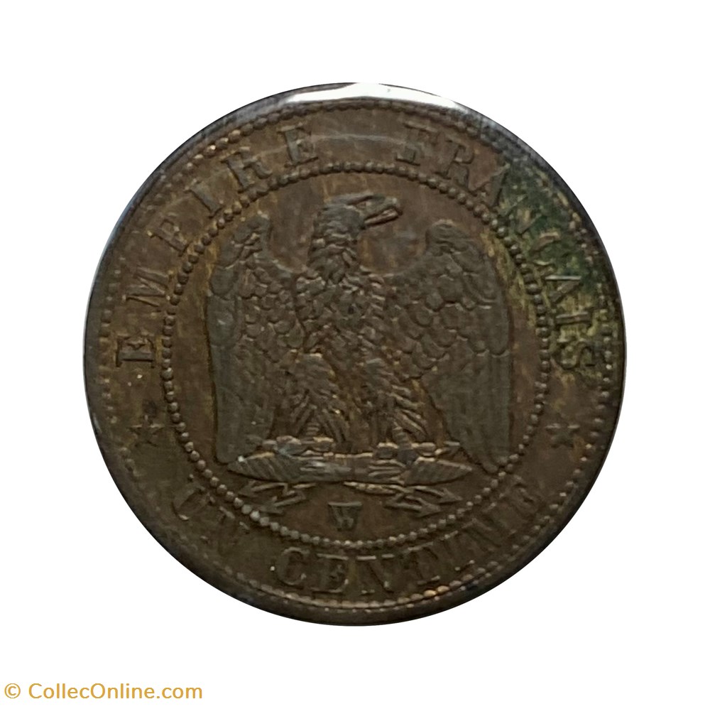Un Centime - 1853 𝐖 Napoléon Ⅲ tête nue monnaies monde france un centime 1853 napoleon tete nue