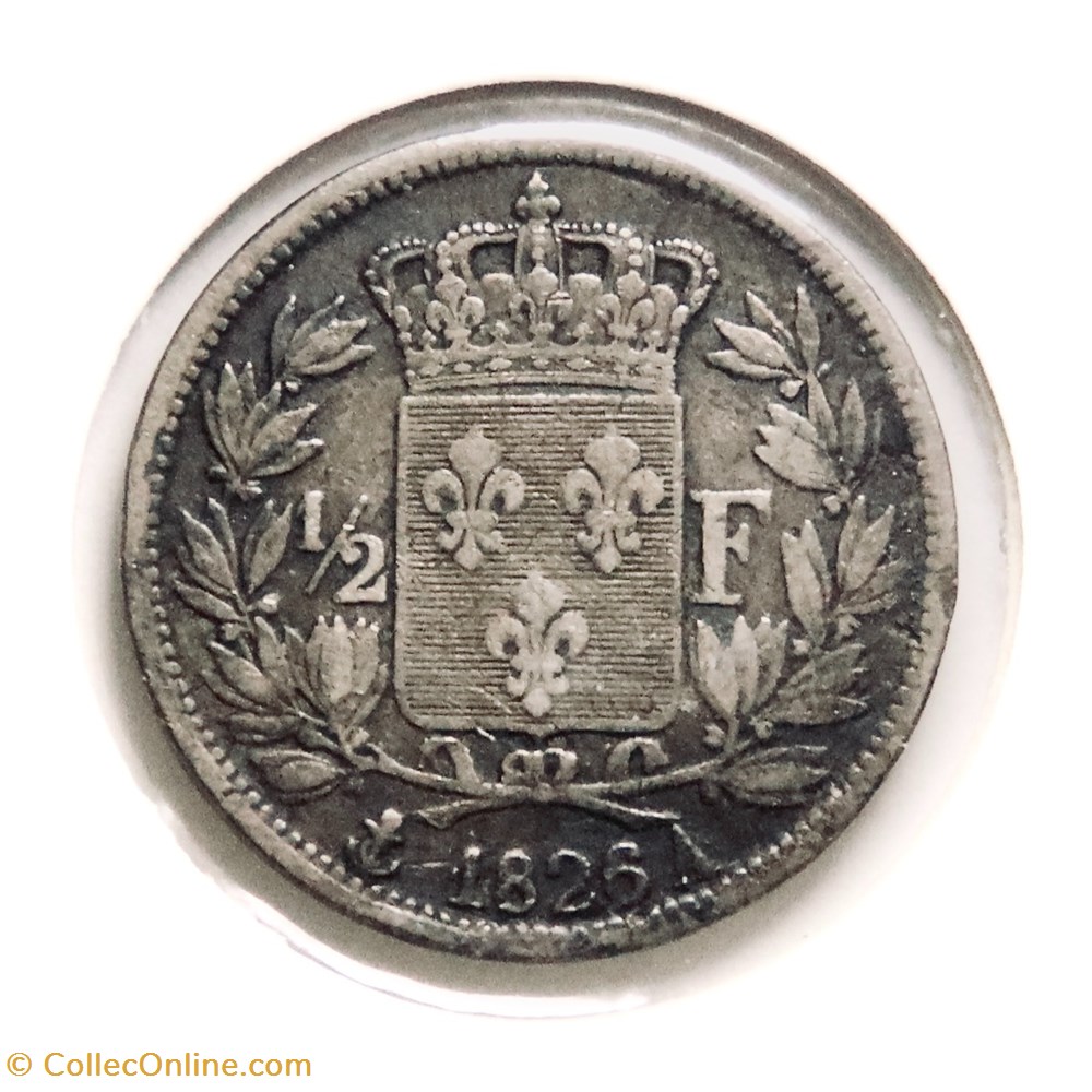 monnaies monde france charles x 1 2 franc 1826