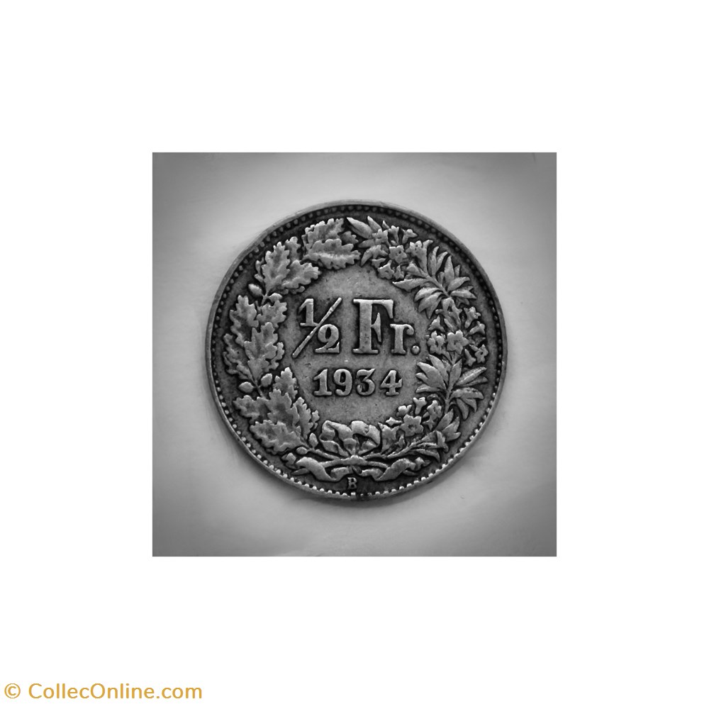 monnaies monde suisse 1 2 franc 1934 b