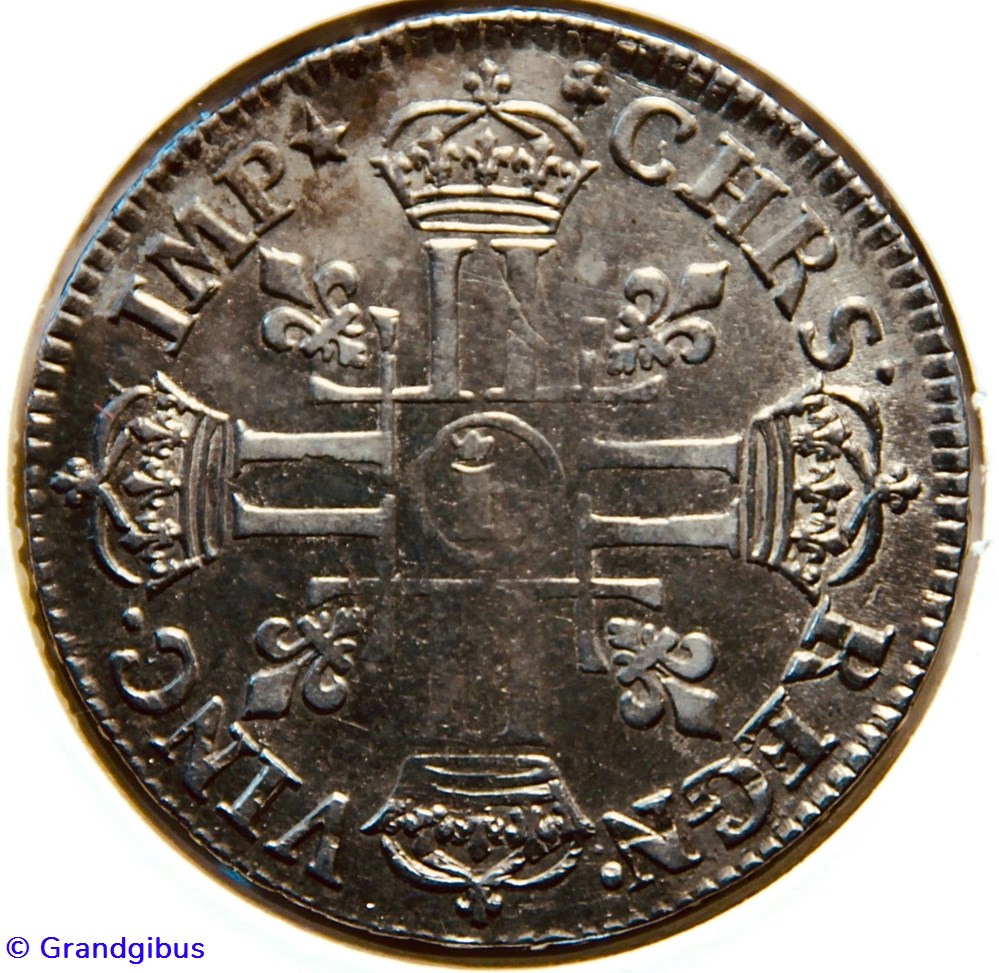 Demi-écu aux 8L 1691L♔ monnaies europe medievale france royales demi ecu aux 8l 1691l