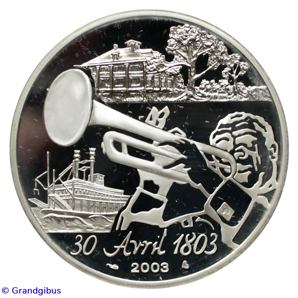 1 € 1/2 Argent 2003 Cession de la Louisiane monnaies euros france 1 1 2 argent 2003 cession de la louisiane