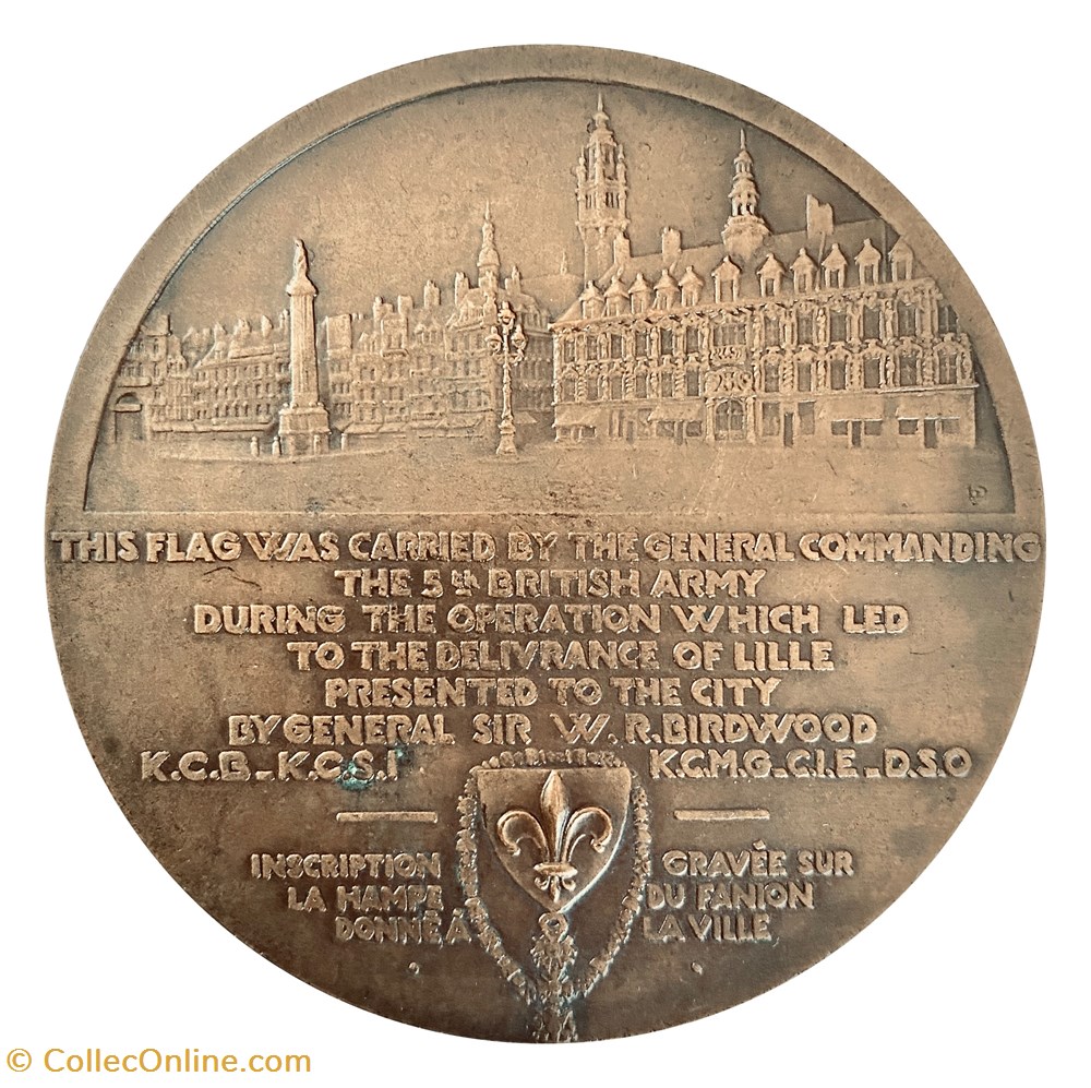 medailles france iiieme republique liberation de la ville de lille par les anglais octobre 1918
