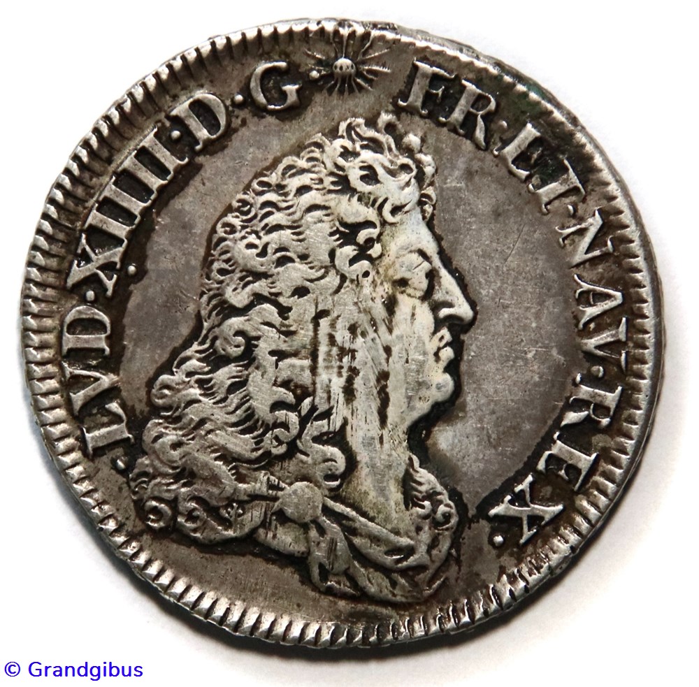 Demi-écu de Flandre 1687 L♔ monnaies europe medievale france royales demi ecu de flandre 1687 l