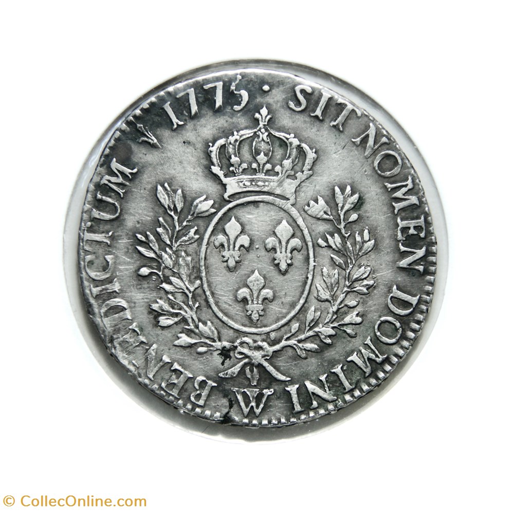 monnaies europe medievale france royales louis xvi 1775w ecu aux branches olivier