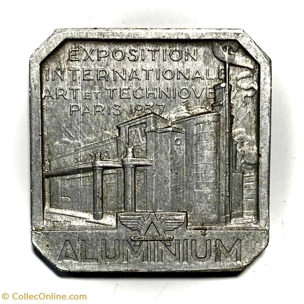 monnaies paranumismatique jetons poids medaille exposition internationale art et technique aluminium