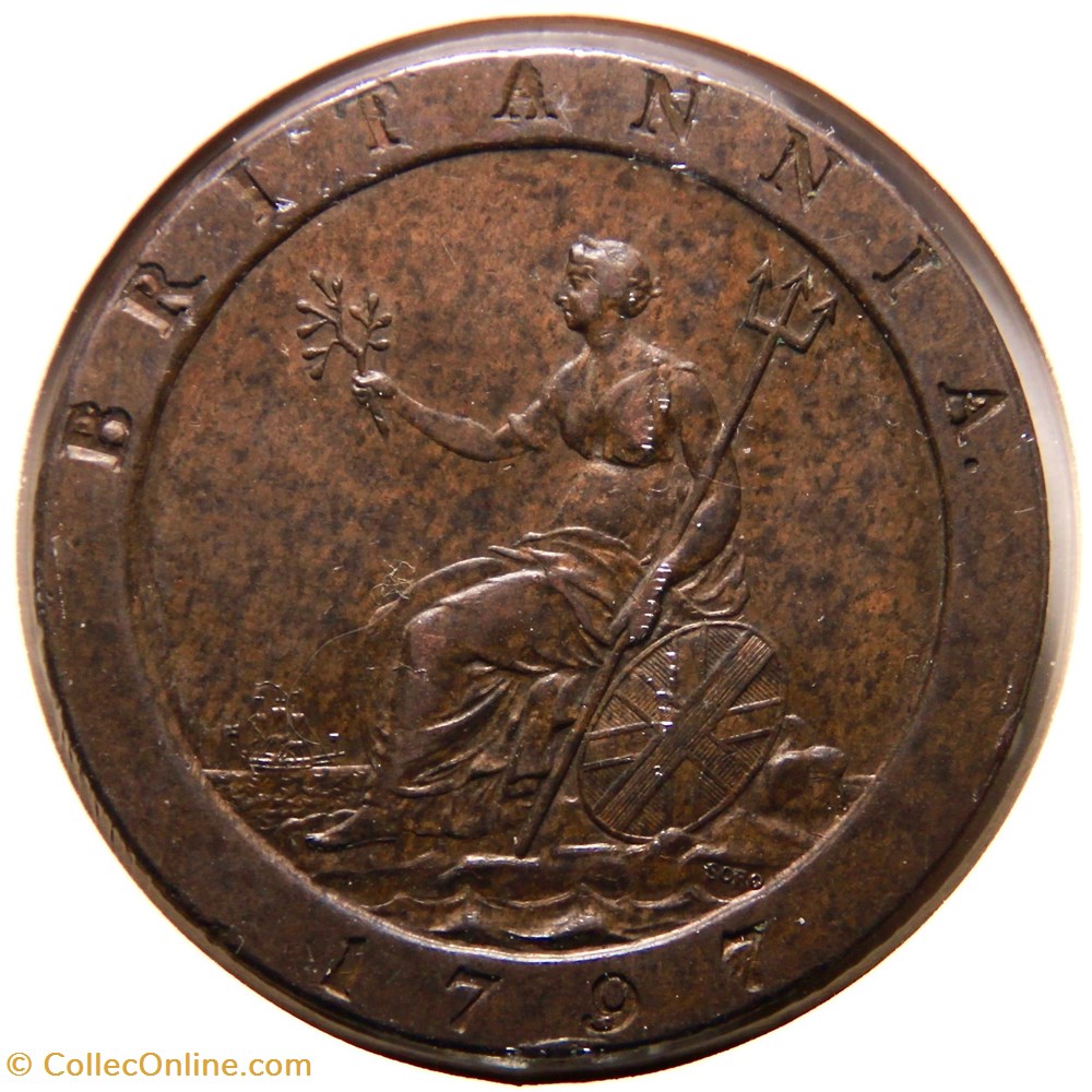 George III - 1 Penny 1797. monnaies europe medievale a royaume d angleterre george iii 1 penny 1797