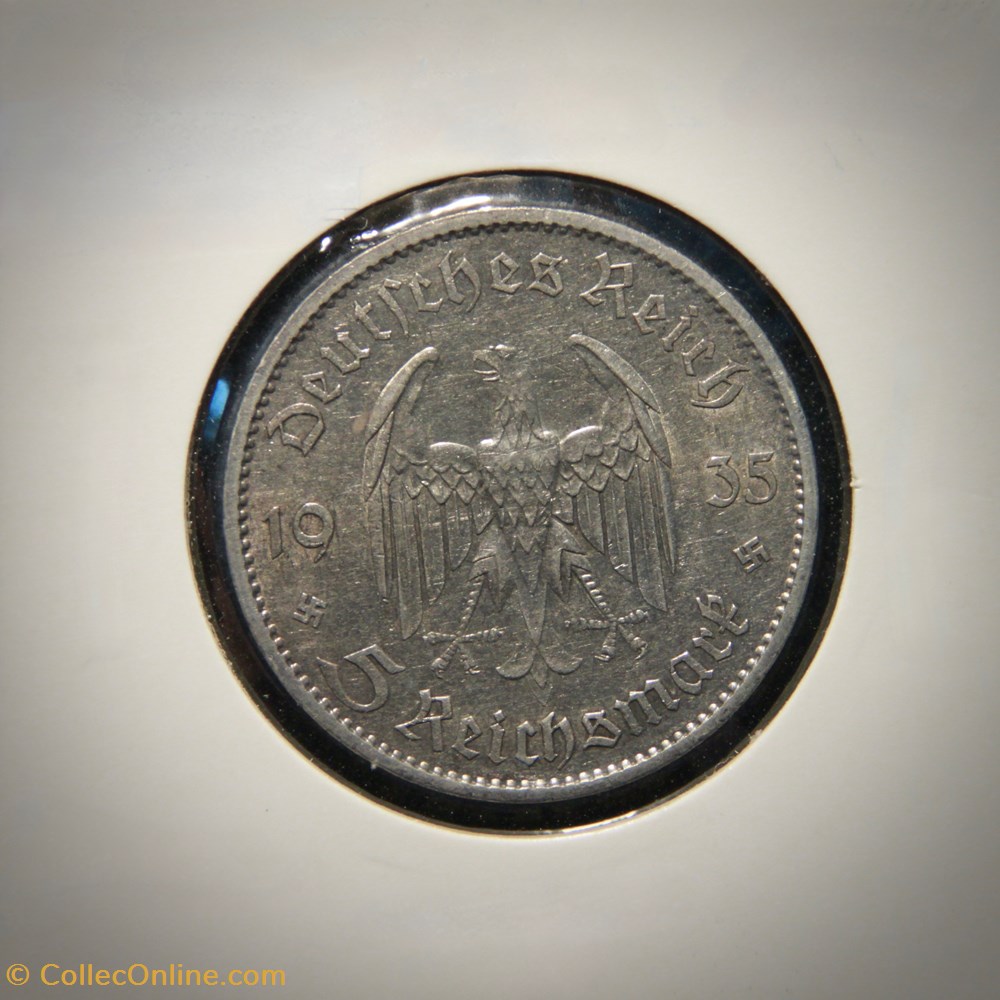 5 Reichsmark 1935 A monnaies monde allemagne 5 reichsmark 1935 a