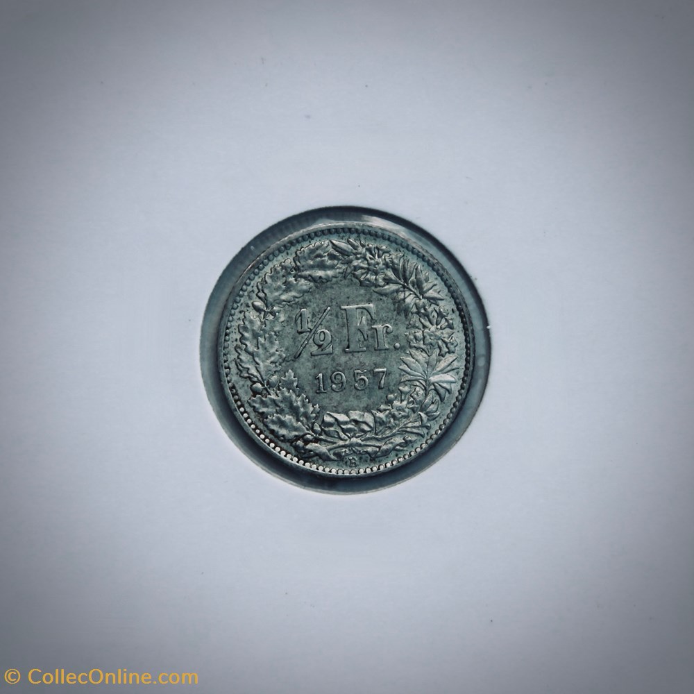1/2 Franc 1957 B monnaies monde suisse 1 2 franc 1957 b