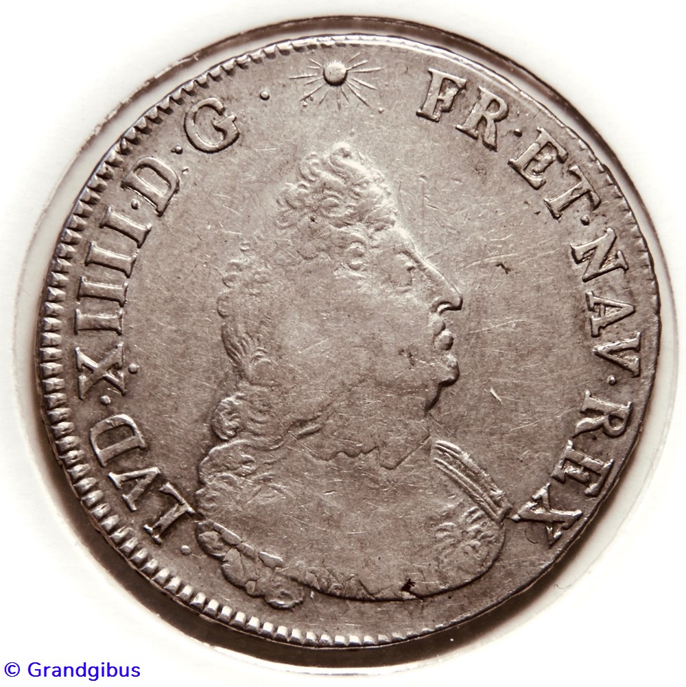 Écu de Flandre aux insignes 1702W monnaies europe medievale france royales ecu de flandre aux insignes 1702w