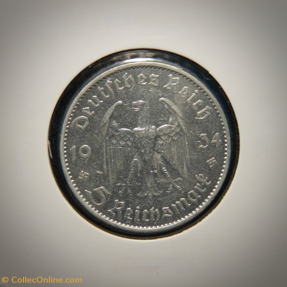 5 Reichsmark 1934 A monnaies monde allemagne 5 reichsmark 1934 a
