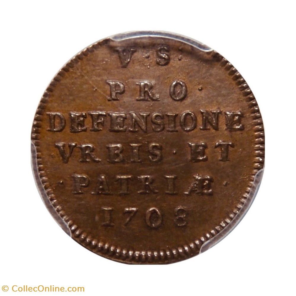 V sols 1708 Siège de Lille 2 monnaies europe medievale a france royales v sols 1708 siege de lille
