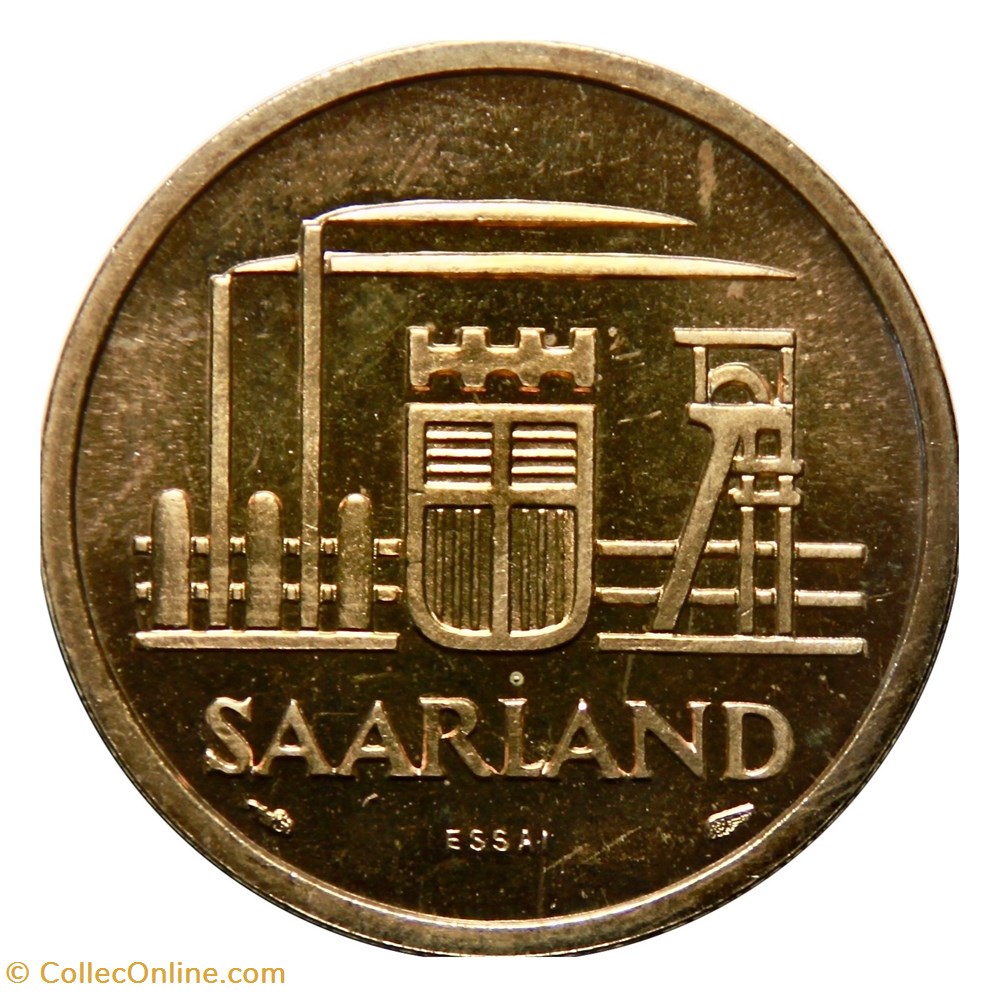 Sarre - 50 Franken 1954 (Essai) 2 monnaies monde territoire du bassin de la sarre 50 franken 1954 essai