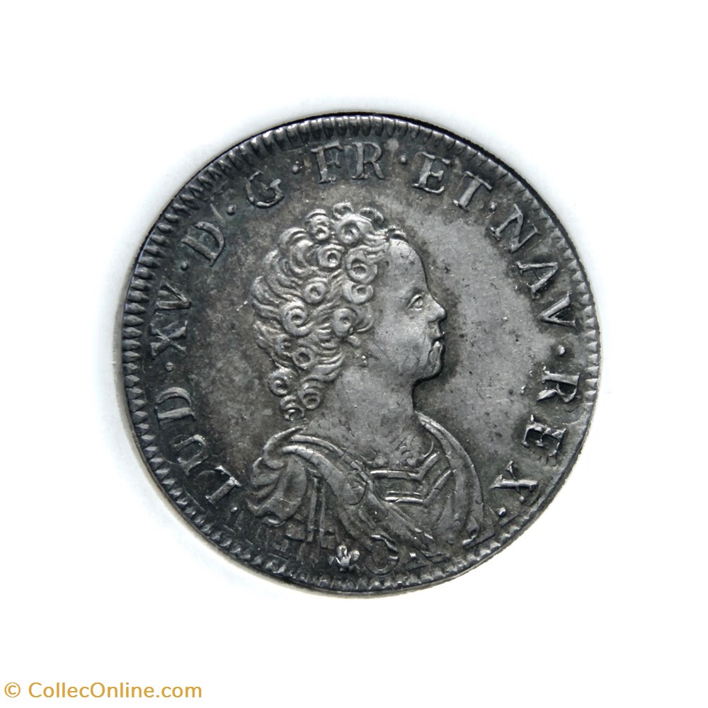 monnaies europe medievale france royales louis xv 1716w quart ecu vertugadin