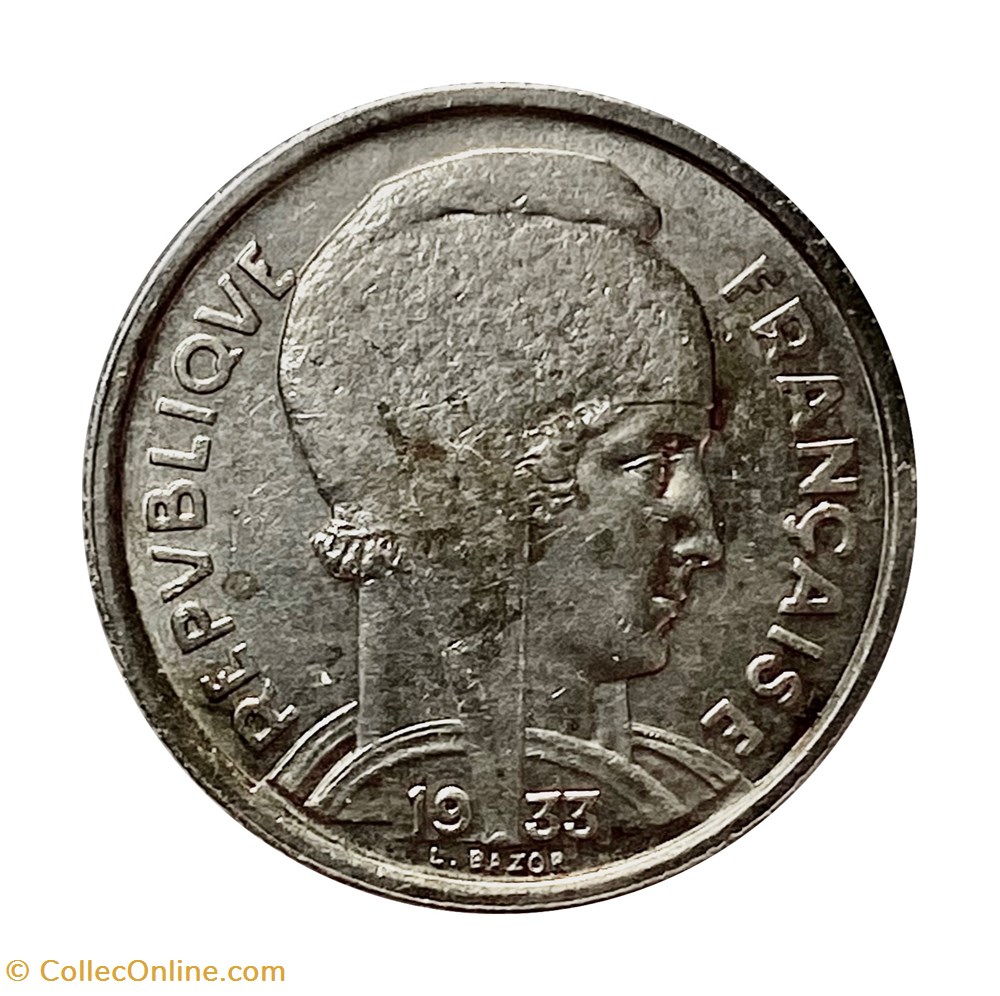 monnaies monde france 5 francs bazor 1933