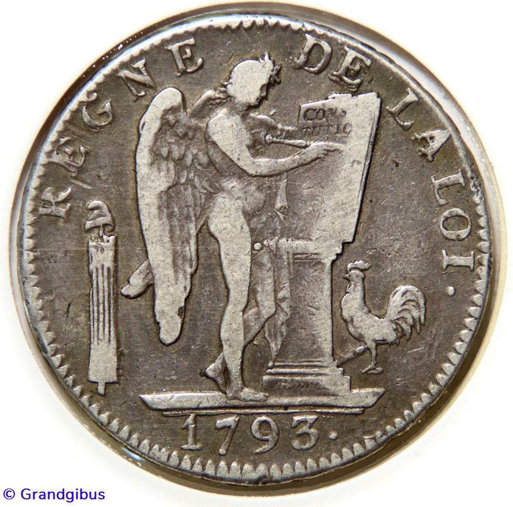 monnaies monde france republique francaise 1793 ecu dit au genie