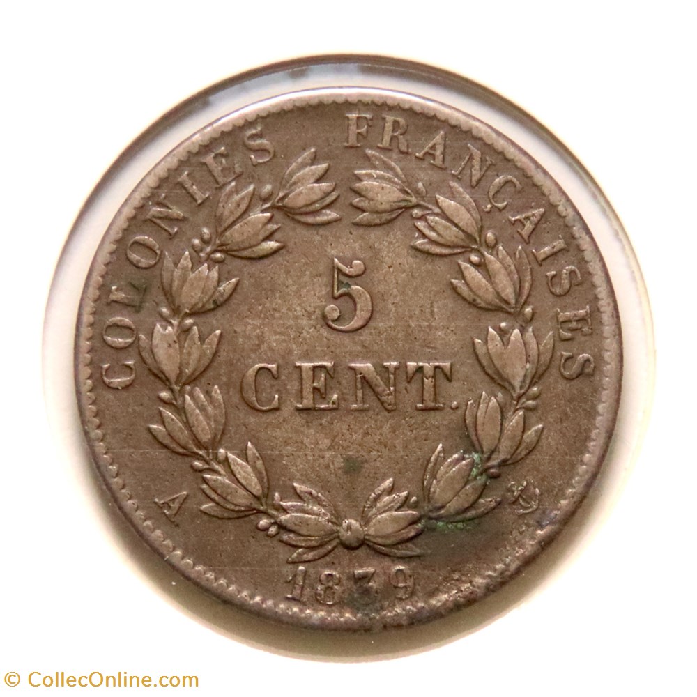 Louis Philippe, Colonies Françaises - 5 Centimes, 1839𝐀 monnaies monde france louis philippe colonies francaises 5 centimes 1839