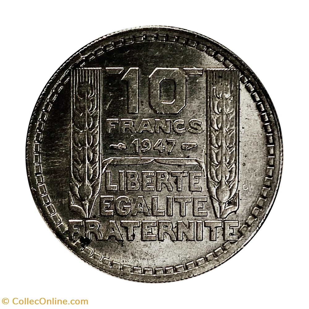 10 Francs Turin, grosse tête - 1947 monnaies monde france 10 francs turin grosse tete 1947